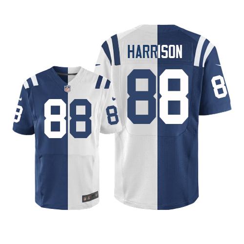 Nike Colts #88 Marvin Harrison Royal Blue/White Men's Stitched NFL Elite Split Jersey - Click Image to Close
